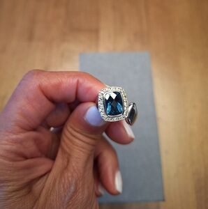 Michelle Albala Blue Topaz and Diamond Ring